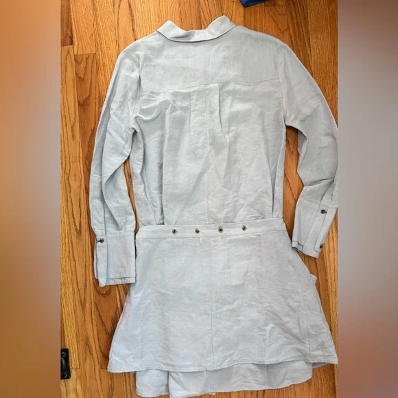 HALSTON HERITAGE Blue Shirt Dress Size 8 - Picture 6 of 10